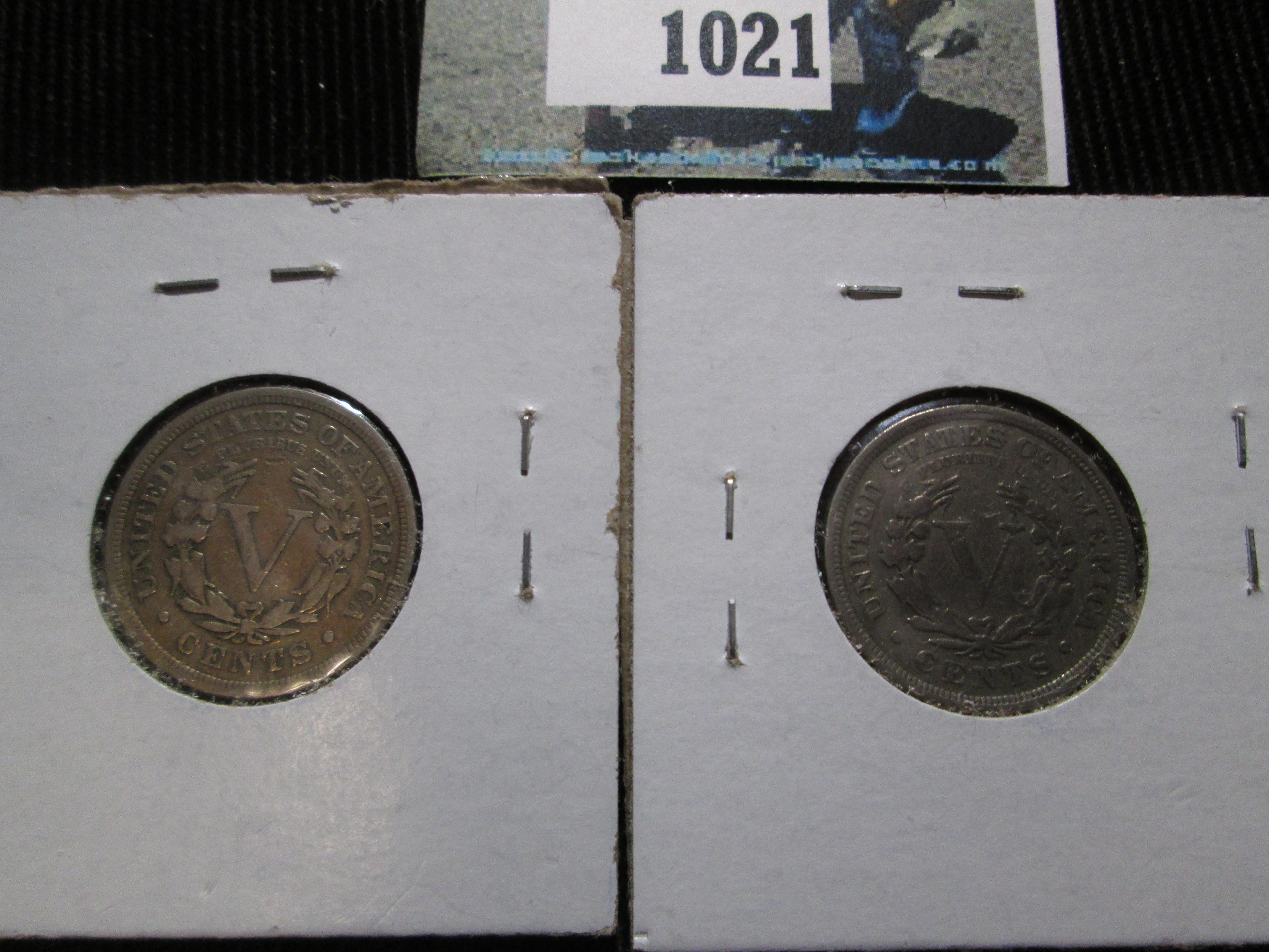 1910 & 1911 V Nickels