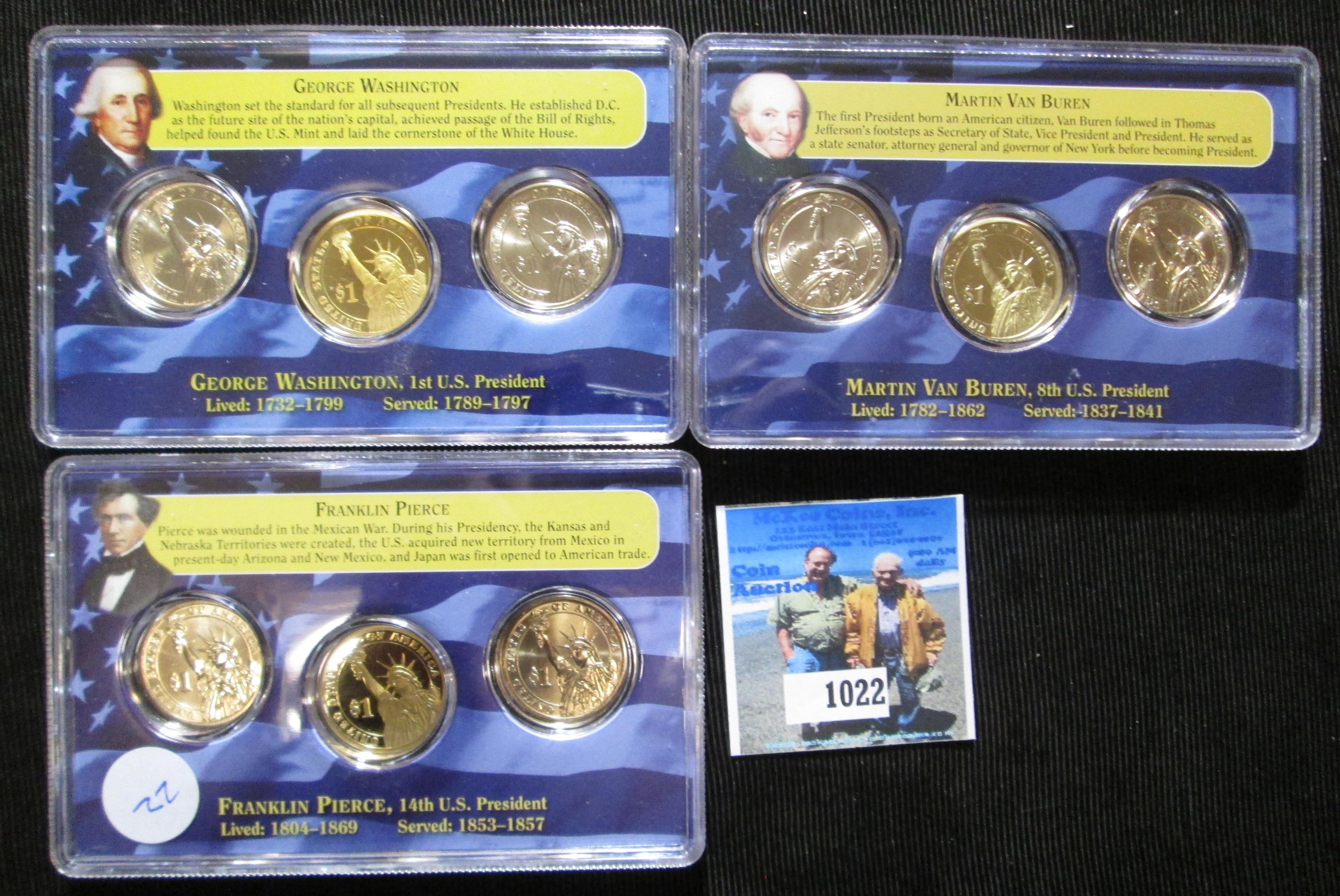 Presidential Dollar Sets Includes George Washington, Martin Van Buren, & Franklin Pierce