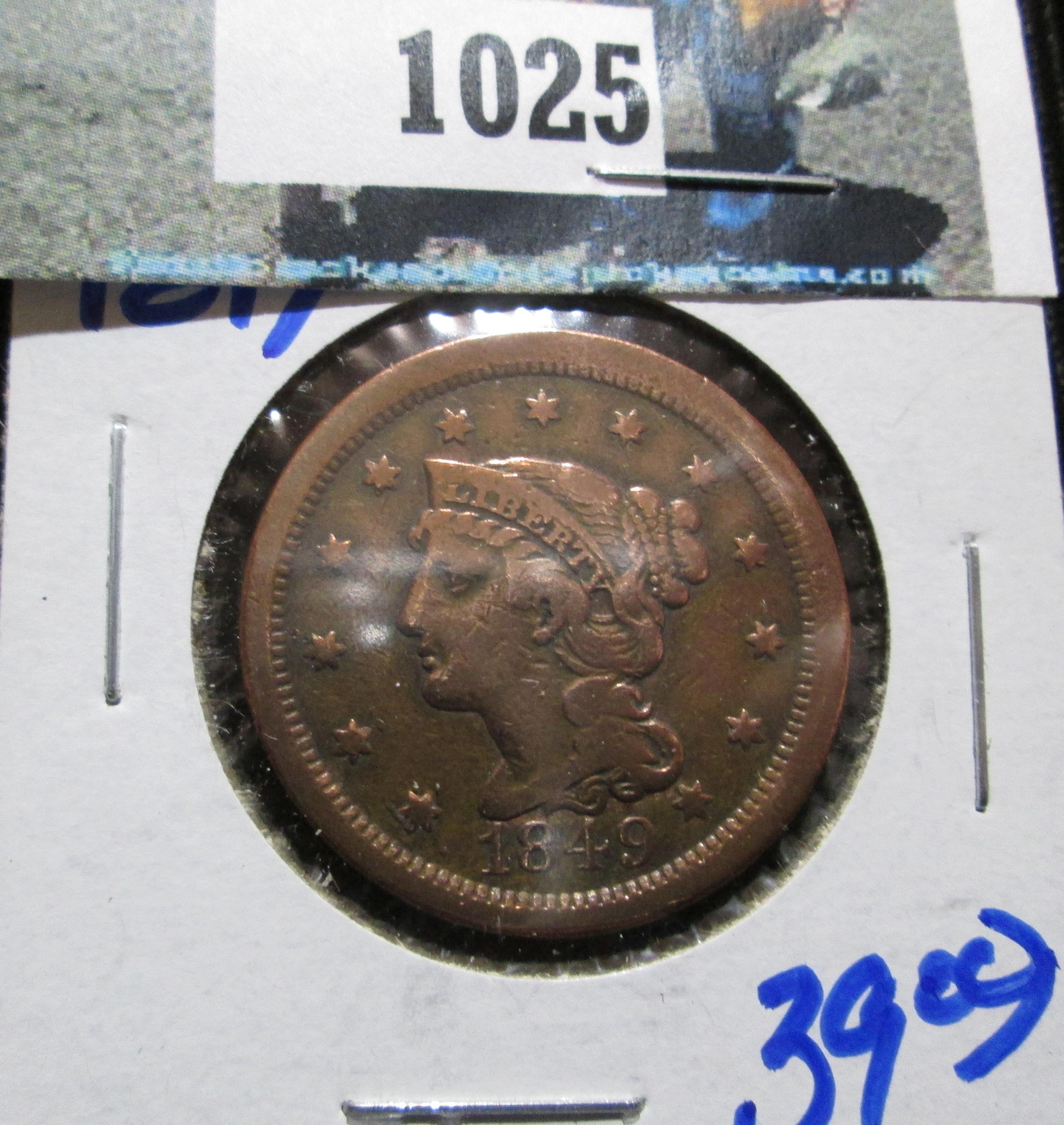 1849 Braided Hair Large Cent