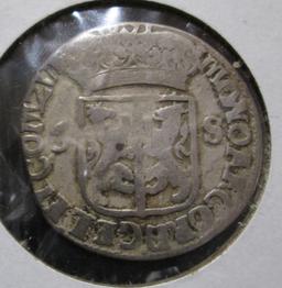 Silver Hammered Netherl& s 6 Stuivers 1690 #C58 2339