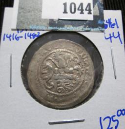 German States/ Brunswick Wolfenbuttel Silver One Groschen Coin Minted In 1482