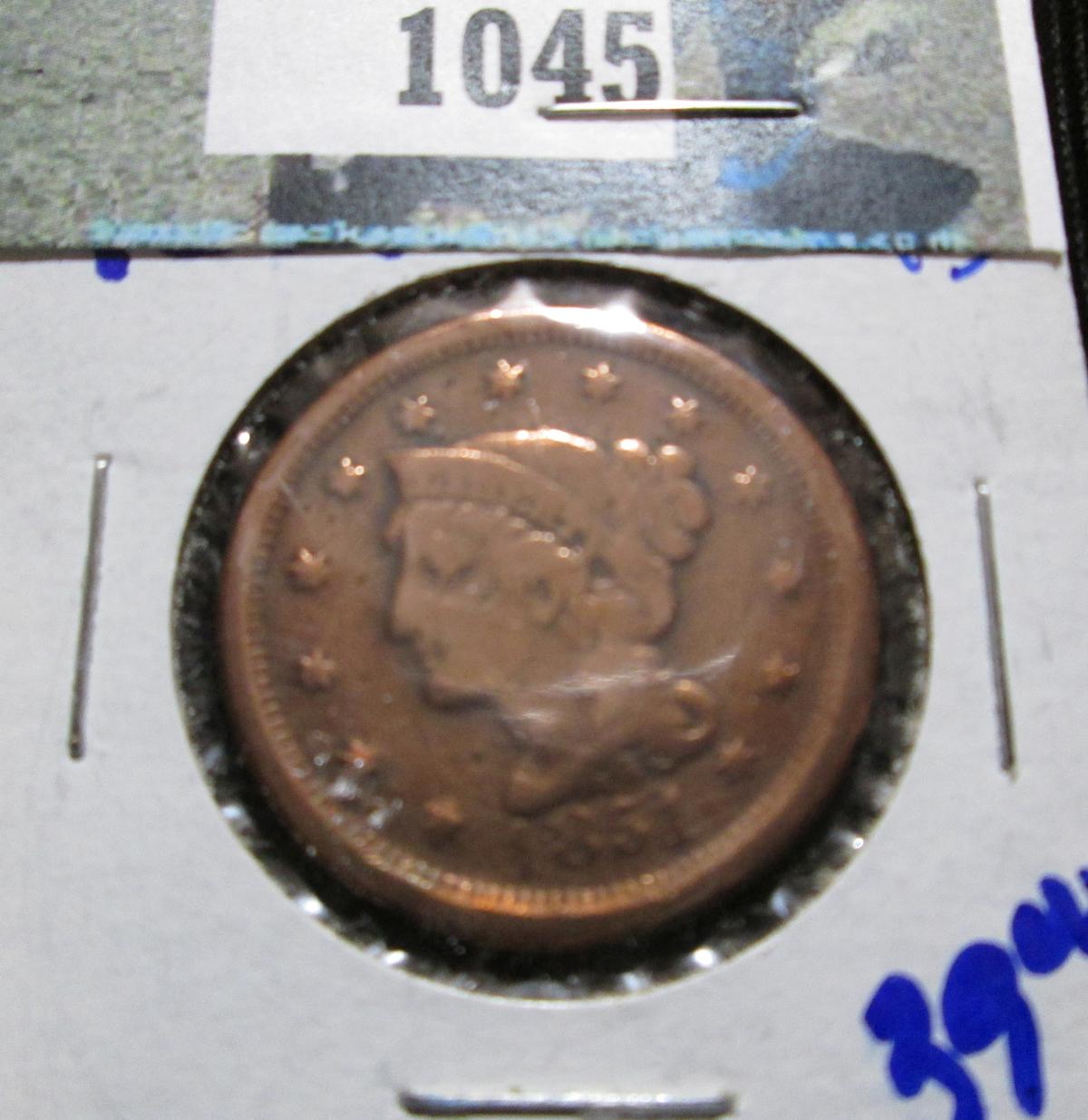 1851 Braided Hair Large Cent