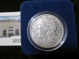 1892 P Morgan Silver Dollar in velvet-lined box with C.O.A.