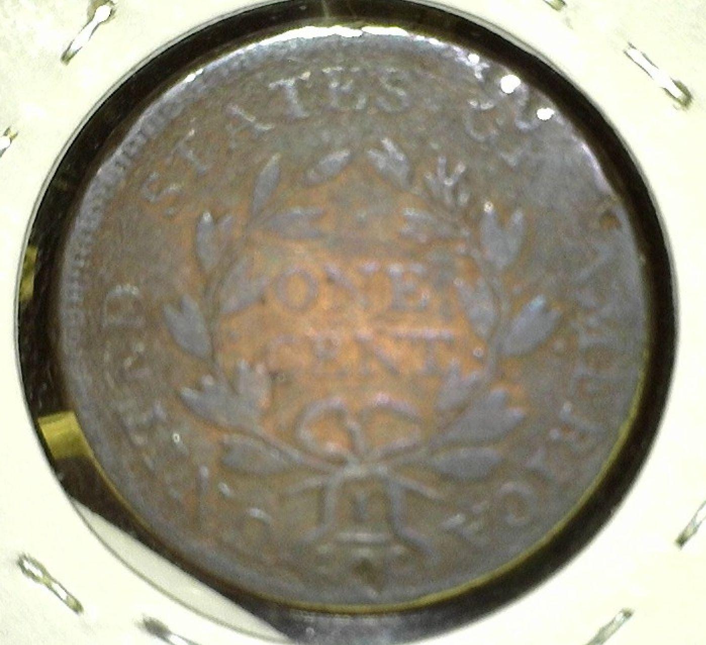 1798 U.S. Large Cent, Style 1 hair, Good, cleaned, dings on reverse.