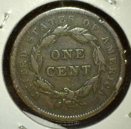 1840 U.S. Large Cent, small date over large 18 variety, VF.