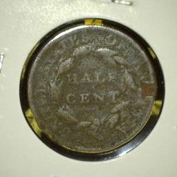 (3) coins: 1810 AG-G & 1833 VG U.S. Half Cents both with some corrosion; & 1807 U.S. Large Cent, sma