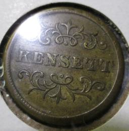 1800's Store Card Token Advertising Piece For The Thomas Kensett Canning Co