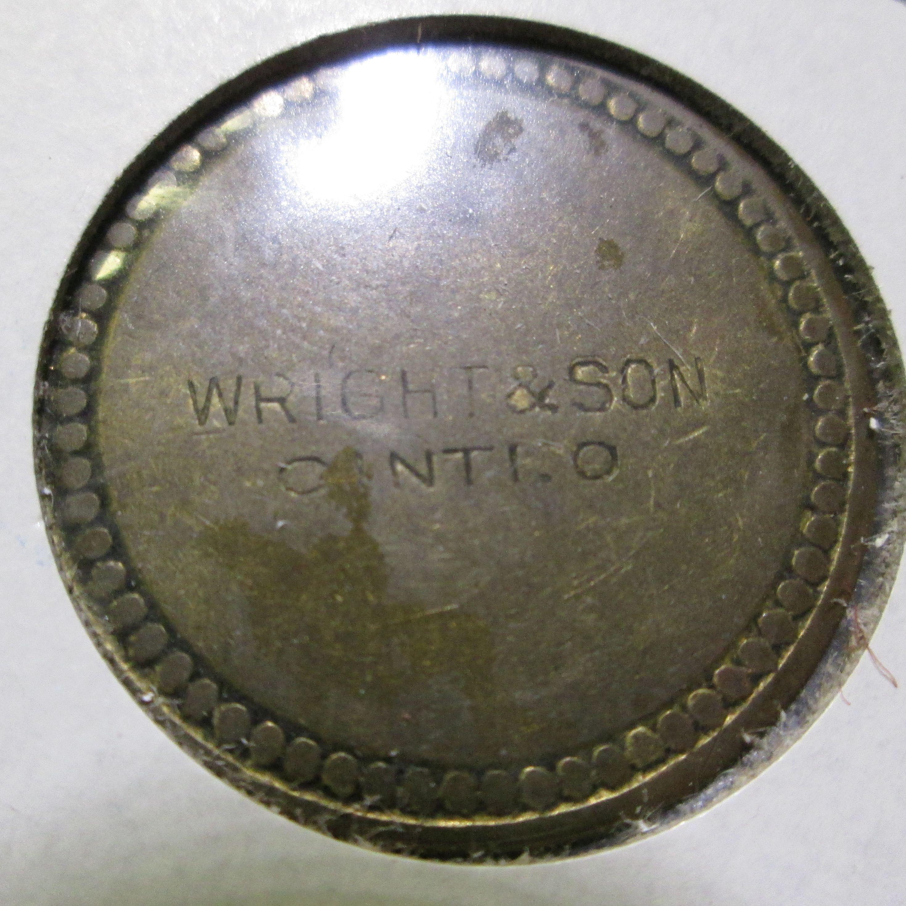 1800's Wright & Company Cincinnati, Ohio Store Card Token