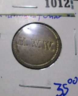 1800's Wright & Company Cincinnati, Ohio Store Card Token