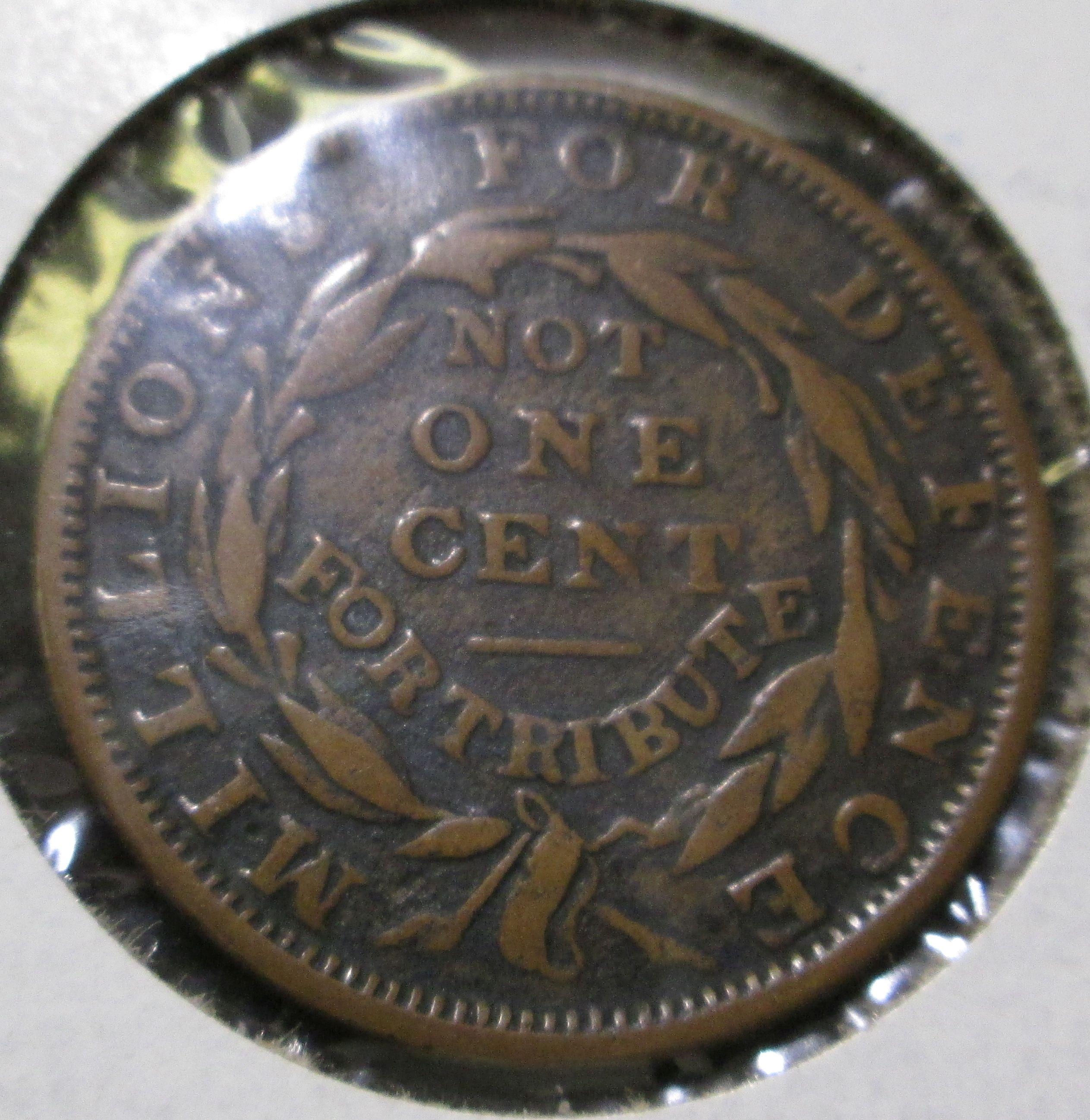 1837 Hard Times Token "Millions For Defense.  Not One Cent For Tribute"