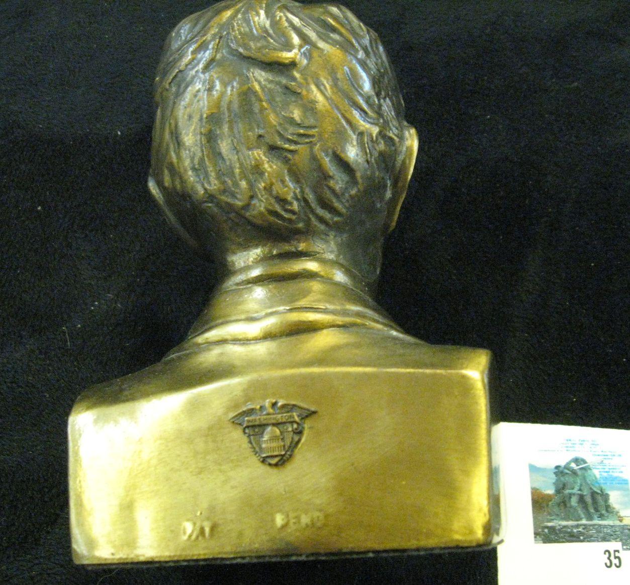 6 inch Bronze bust of Abraham Lincoln, hollow but still heavy