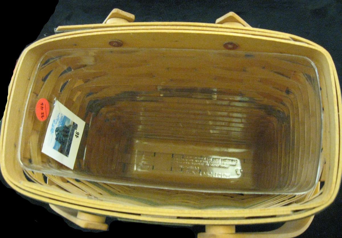 Longaber 1998 Collectors Club Membership Basket with protector and membership tags for 1999-2004, gr