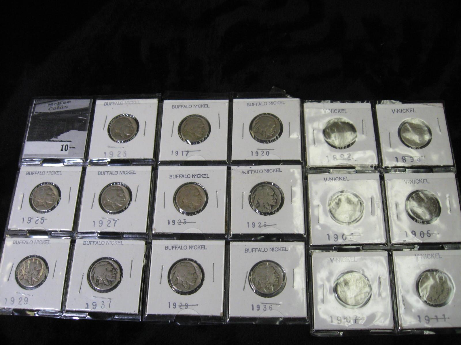 1892, 1898, 1903, 1905, 1907, & 1911 Liberty Nickels; 1917, 1920, (2) 1923, 25, 26, 27, (2) 29, 36,