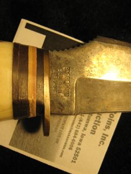 Edge Brand Solingen, Germany Sheat Knife Model 496 Stag-Handled "Original Buffalo Skinner" from Gutt