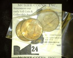 (3) 1948 D Gem BU Jefferson Nickels.