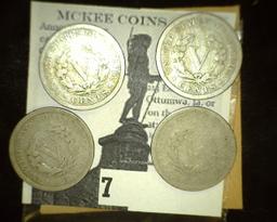 1890, 1891, 1892, & 1895 Liberty Nickels.