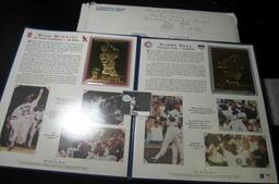 Mark McGwire & Sammy Sosa 1998 Breaking New Home Run Records 22K Gold-overlayed Baseball Cards minte