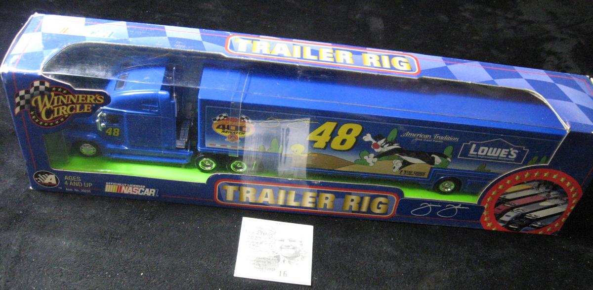 Winner's Circle Officially licensed Nascar Jimmie Johnson Trailer Rig. Probably 1:64 scale.
