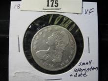 1834 Capped Bust Half Dollar, small letters, stars, and date, F-VF, cleaned.
