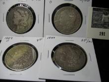 1889 P EF-AU. 1889 O VF, 1894 O G/VG, & 1900 O G-VG Morgan Silver Dollars.
