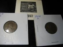 1913D & 1914S Lincoln Cents. VG