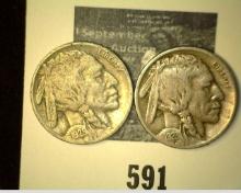 1923S & 1929S Buffalo Nickel. VG.