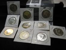 Ten 40% Silver Kennedy Half Dollars, some UNC, carded.