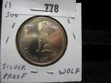 1967 .800 Fine Silver Canada Confederation "Wolf" Half-Dollar Prooflike.