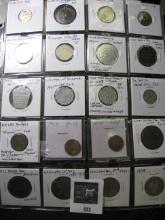 20-pocket Plastic Page containing Tokens, Medals, and even a 1902 AU & 1894 Good Indian Head Cents &