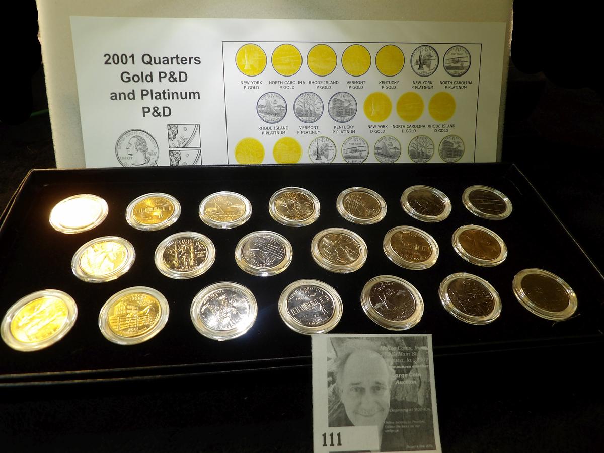 2001 P & D Precious Metal Quarters Collection (Gold/Platinum) as issued by the Collectors Alliance,