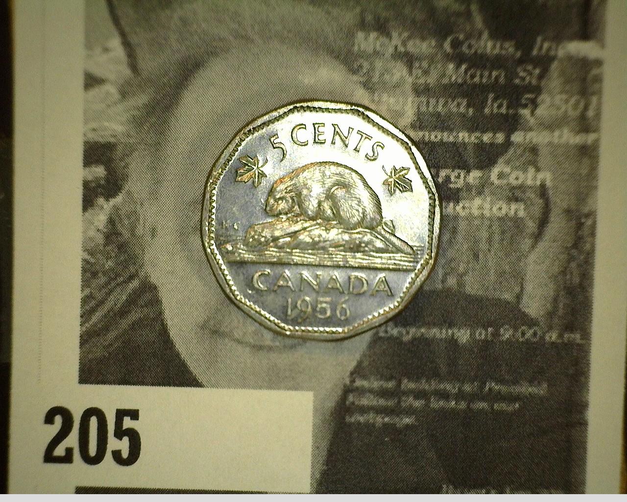 1956 High Grade Canada King George V Nickel.