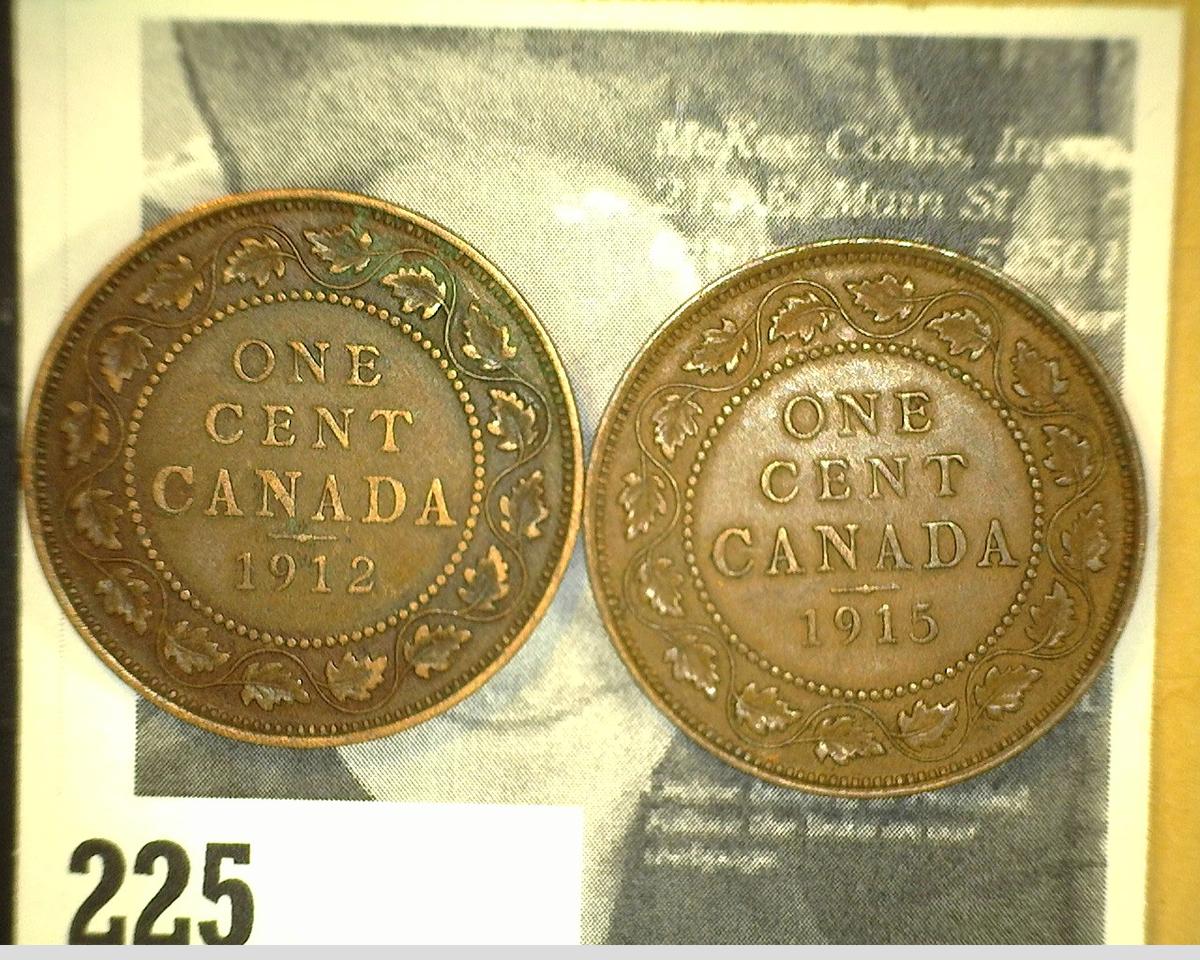 1912 & 1915 Canada Large Cents.