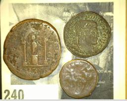 AE 17, AE 20 & AE 25 Unattributed Ancient Roman Coins, nearly 2,000 years old.