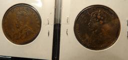 1924 Australia One Penny - AU & 1936 Australia One Penny - AU