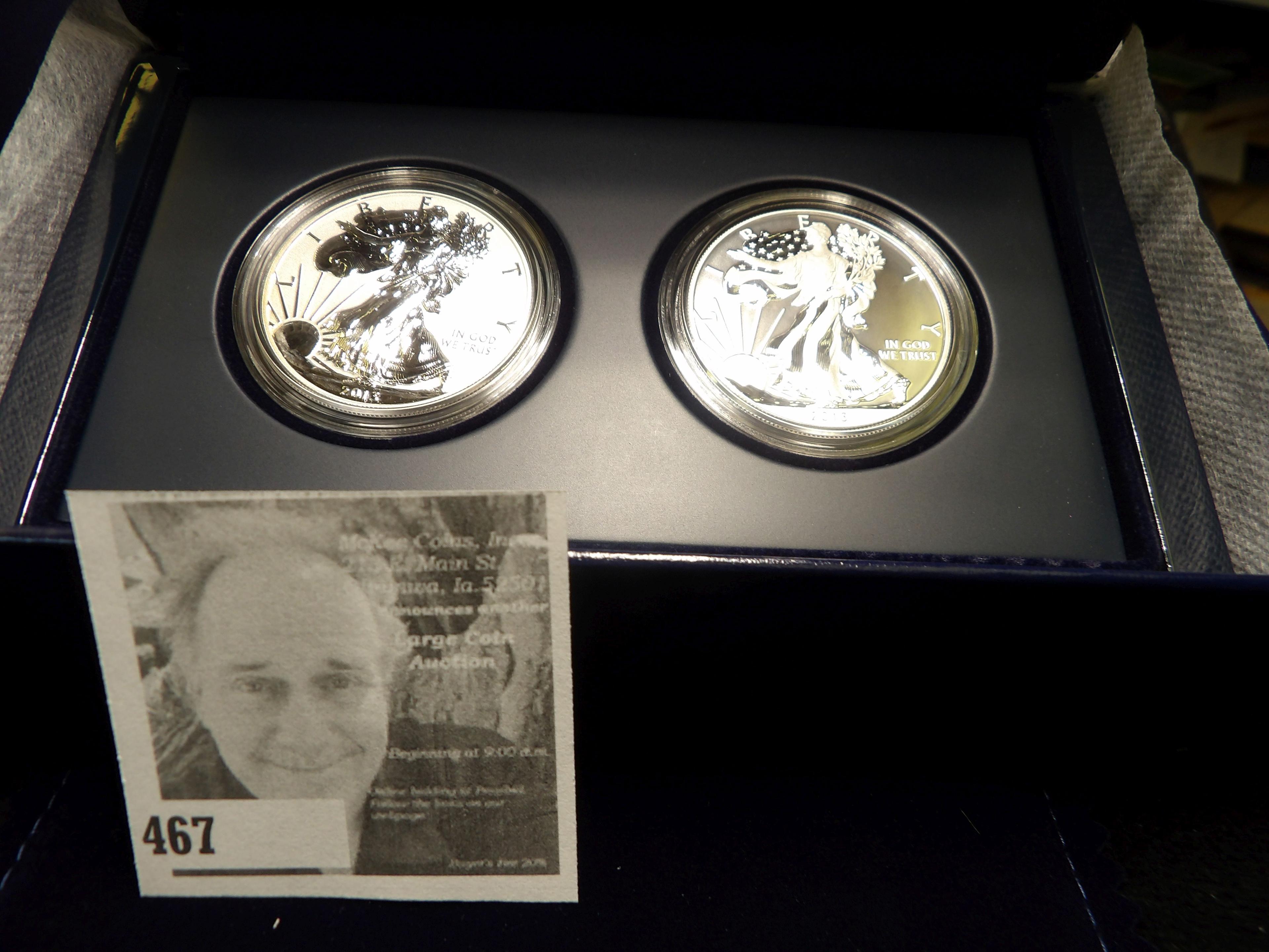 2013 West Point American Eagle Two-Coin Silver Set with COA in original Box of Issue, includes the S