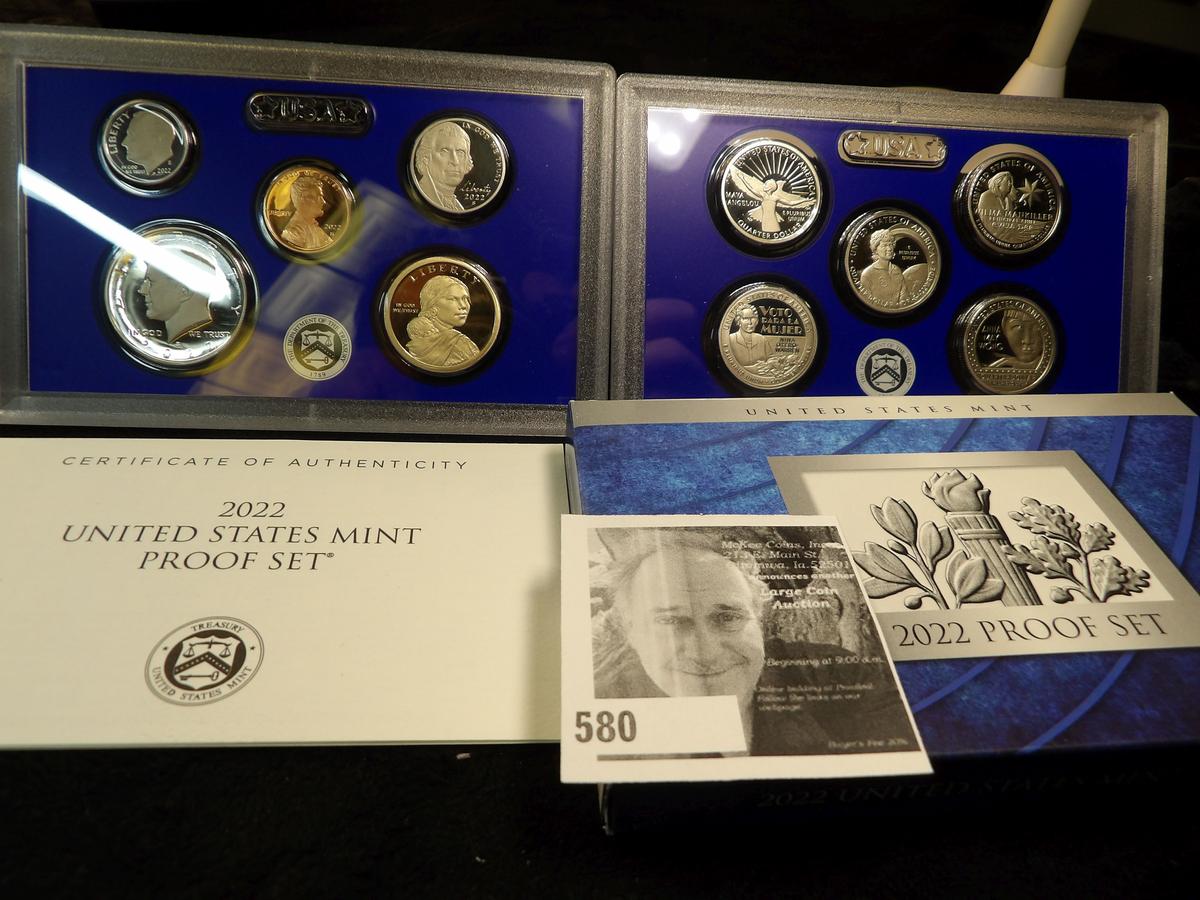 2022 S 10-piece U.S. Mint Proof Set in original box of issue.