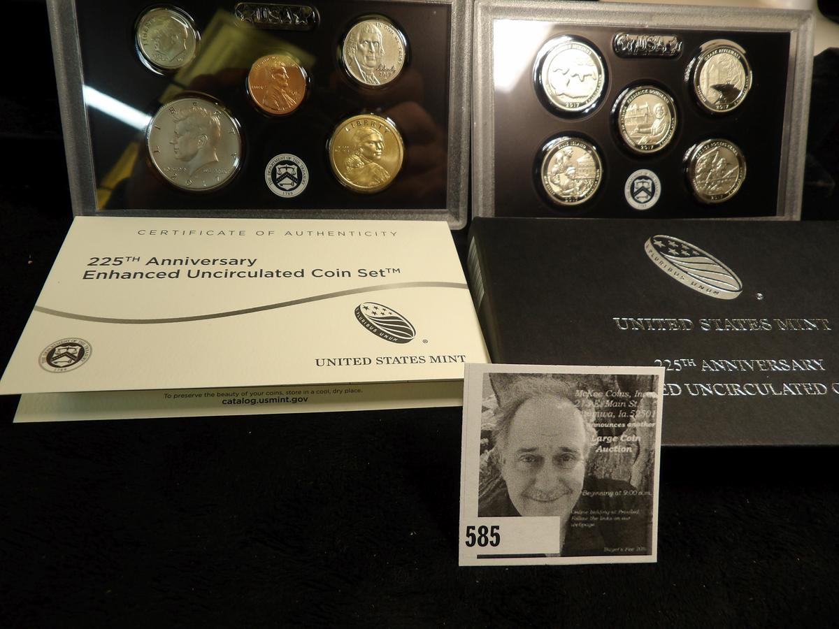 2017 S 225th Anniversary Enhanced Uncirculated Coin Set in original box as issued.