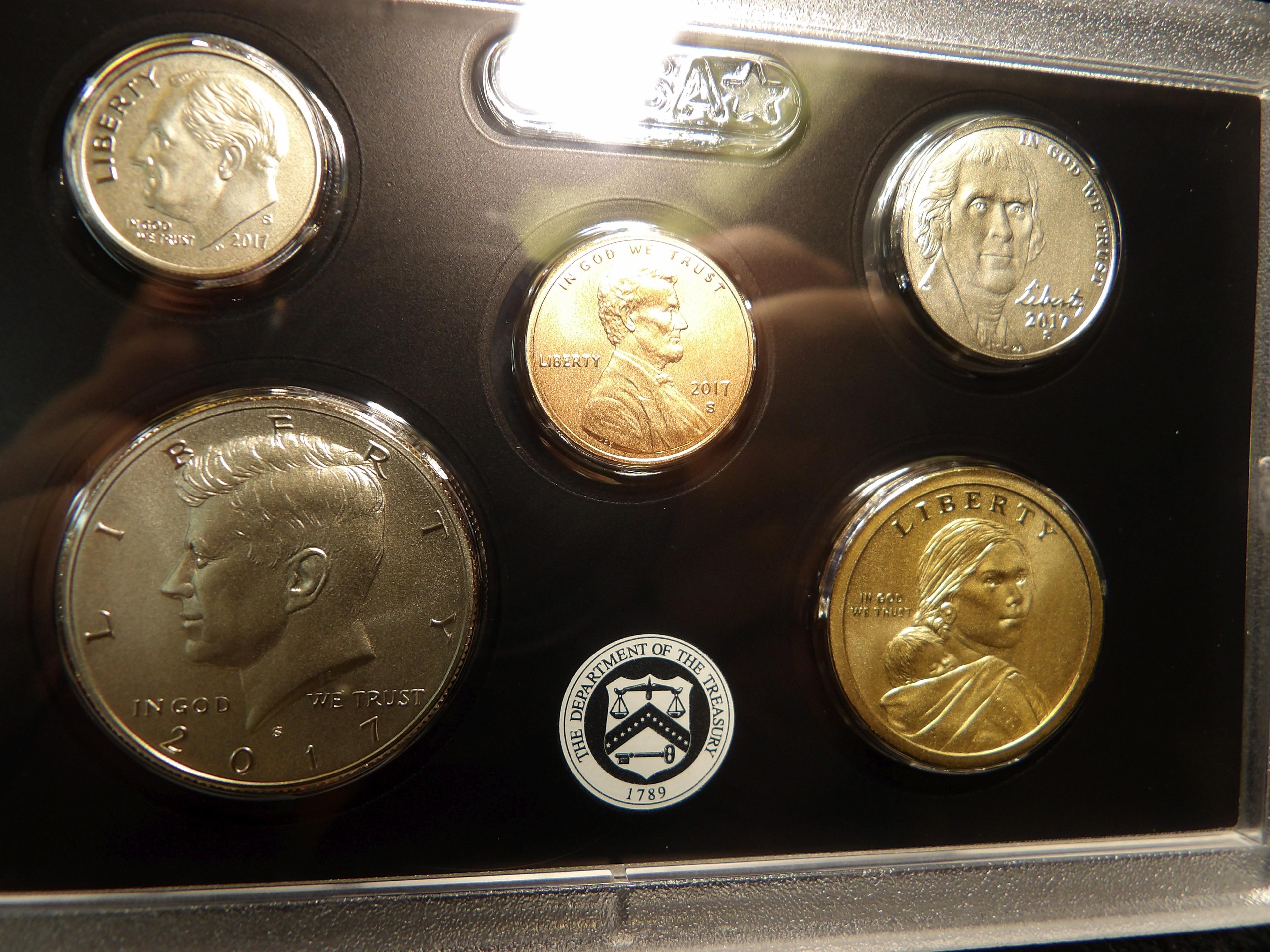 (5) 2017 S 225th Anniversary Enhanced Uncirculated Coin Sets in original boxes as issued.