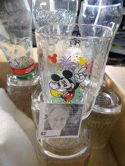 (7) 2000 dated Mickey Mouse Rectangular shaped Mugs; & (3) Coca-Cola Crystal glasses. Local pick up
