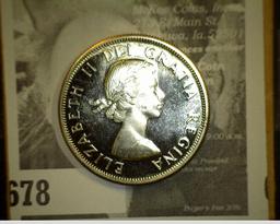 1959 Elizabeth II Canada Silver Half Dollar, Gem BU Prooflike.