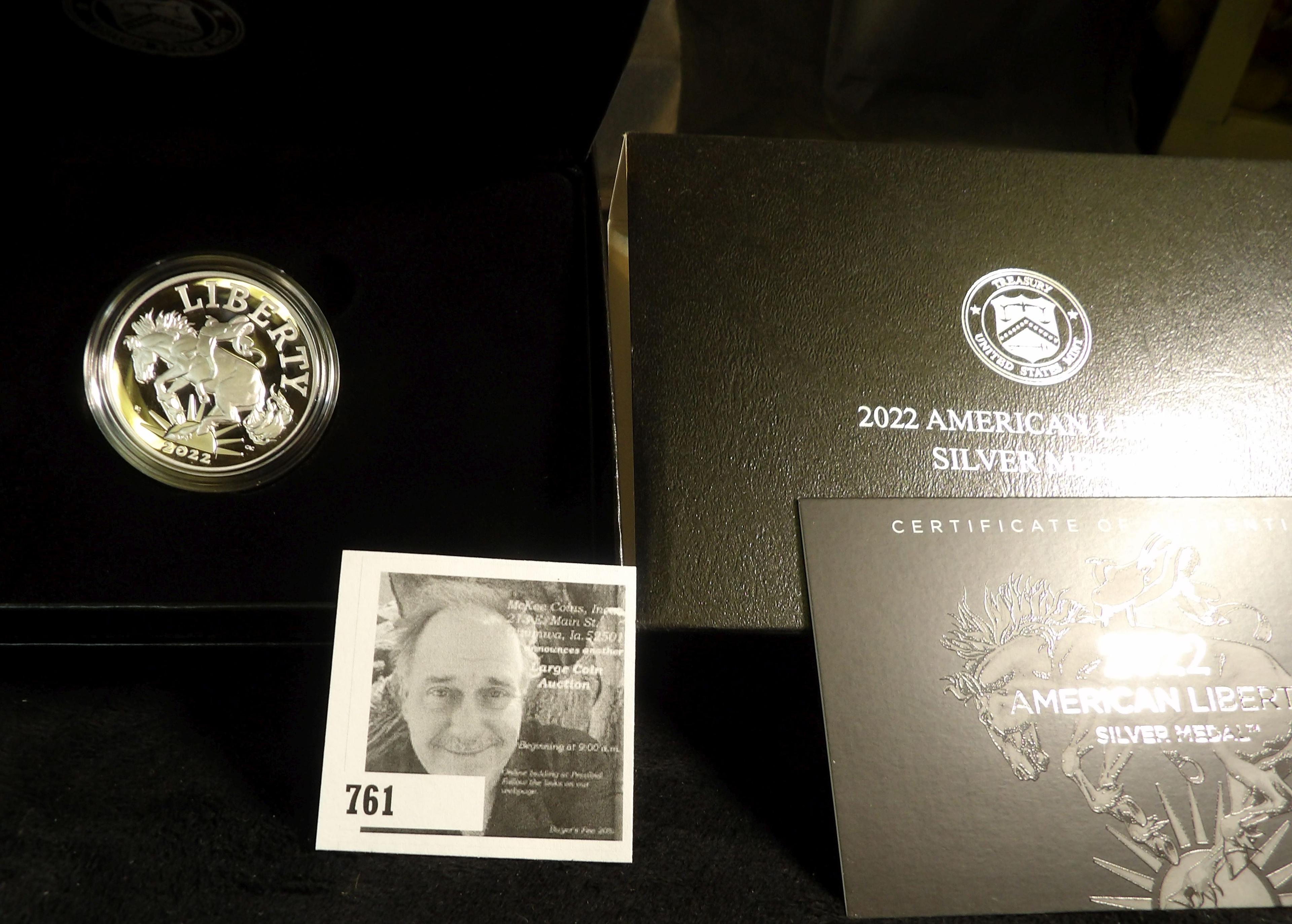 2022 American Liberty "Bucking Bronco" Silver One Ounce .999 Medal issued by the Philadelphia Mint.