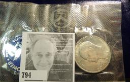 1971 S U.S. Silver Eisenhower Dollar in original blue pack of issue.