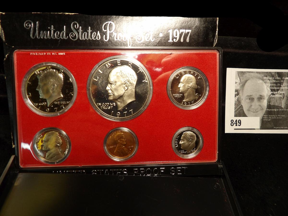1977 S U.S. Six-piece Proof Set with Eisenhower Dollar.