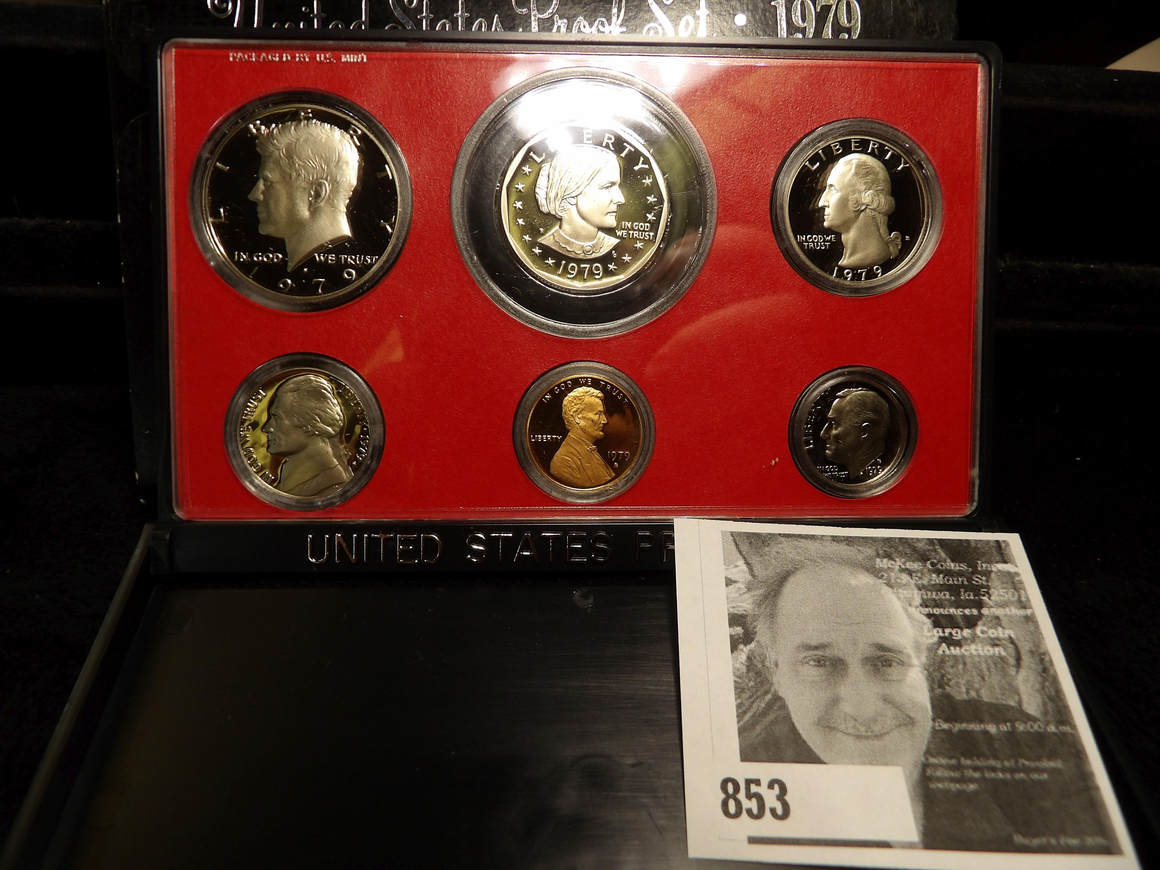 1979 S U.S. Six-piece Proof Set with Susan B. Anthony Dollar.