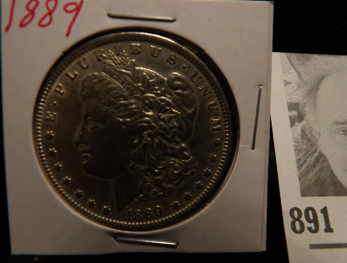 1889 P Morgan Silver Dollar.