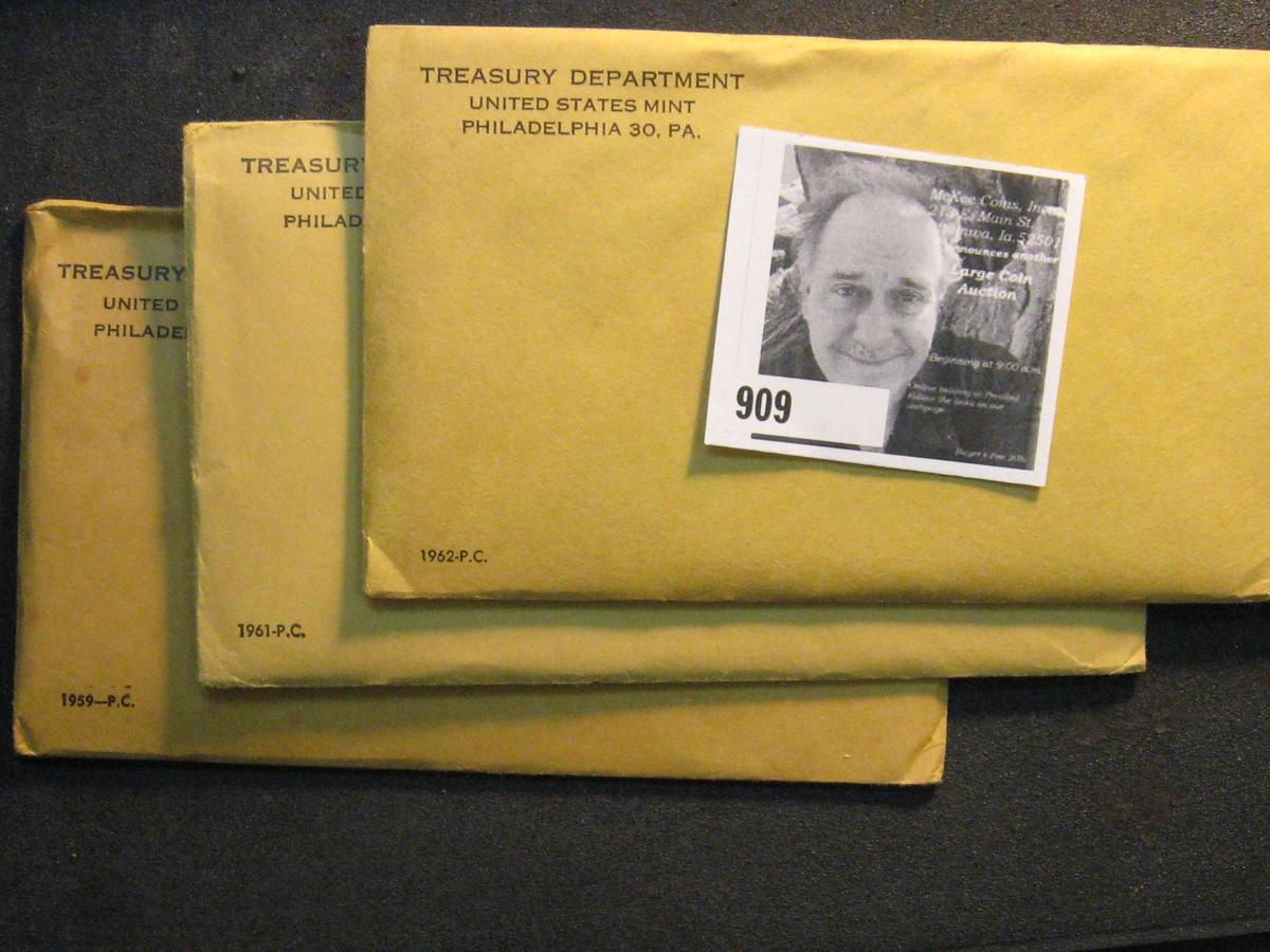 1959, 1961 & 1962 US Proof Set Unopened Original as Issued.