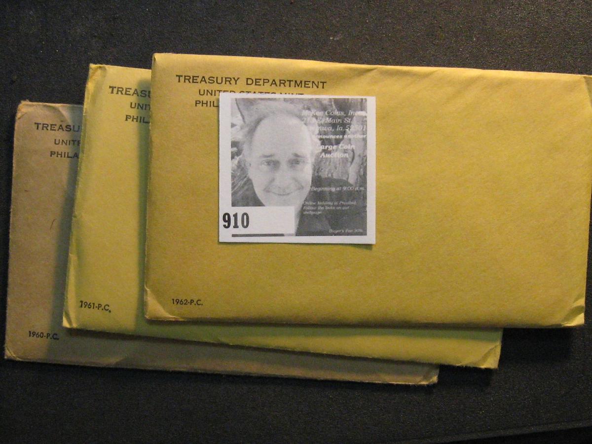 1960, 1961 & 1962 US Proof Set Unopened Original as Issued.