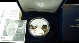 2021 West Point One Ounce Silver Proof Silver Eagle Coin in original box of issue.