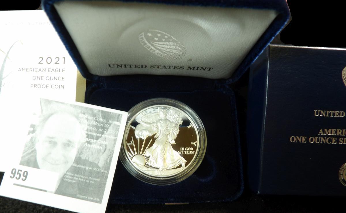 2021 West Point One Ounce Silver Proof Silver Eagle Coin in original box of issue.