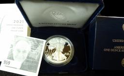 2021 West Point One Ounce Silver Proof Silver Eagle Coin in original box of issue.